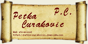 Petka Curaković vizit kartica